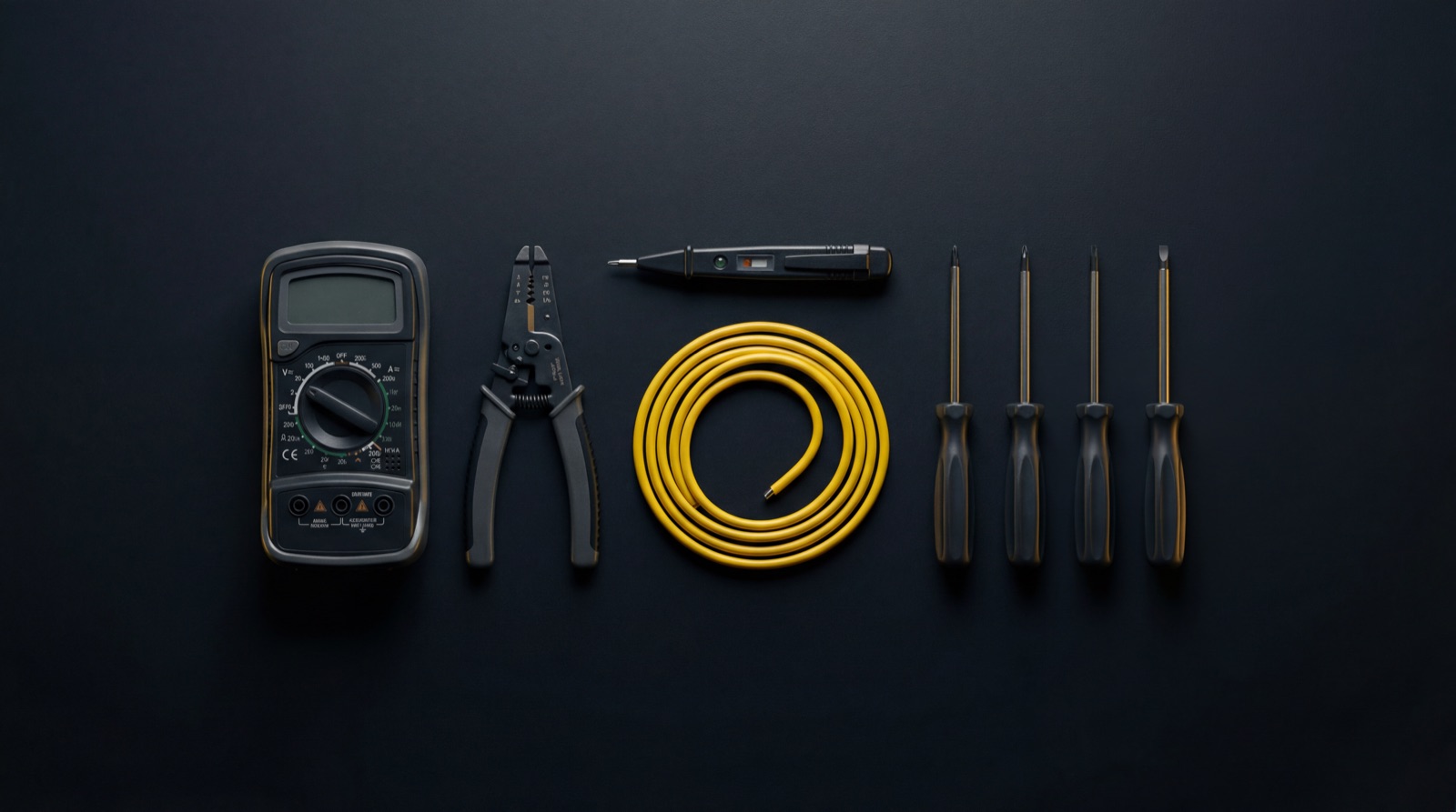 Electrical tools used as concept imagery